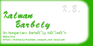 kalman barbely business card